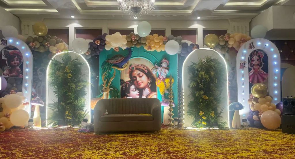 Radha-Krishna Theme Banquet Hall setup by Decor Town, Jaipur