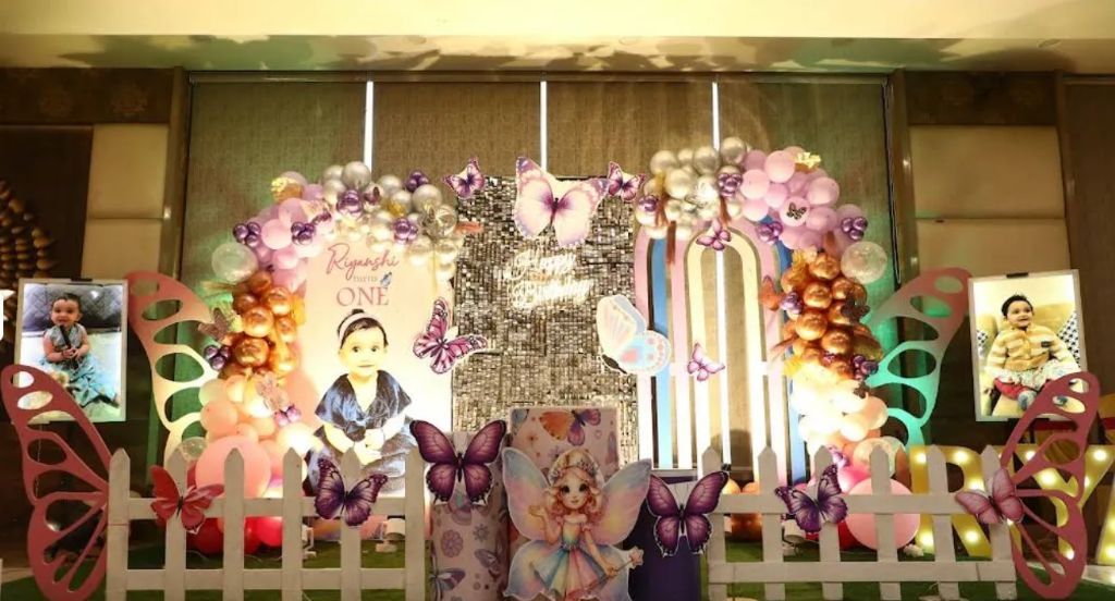 Butterfly Riyanshi Turns One setup by Decor Town, Jaipur